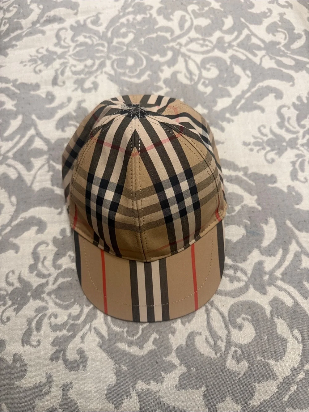 Kids Classic Plaid Baseball Cap - Beige